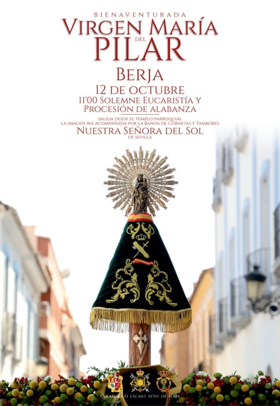 Berja celebra la procesión de la Virgen del Pilar este sábado con la Banda del Sol de Sevilla